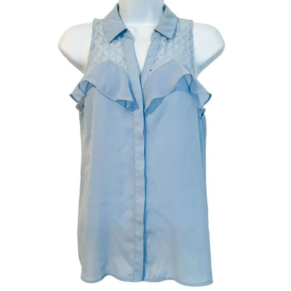 🔥4/$25 Candie’s Blue Sleeveless Blouse Women’s Size Medium